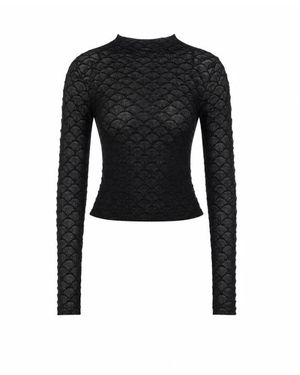 Lanvin Maglia A Collo Alto Nera - Nero