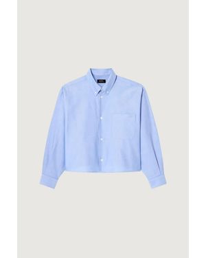 A.P.C. Camicia Azzurra A Manica Lunga Con Taschino - Blu