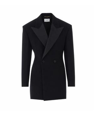 Saint Laurent Giacca Da Smoking Nera - Blu