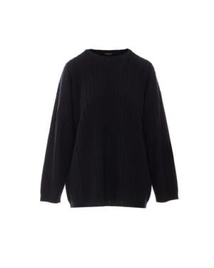Fabiana Filippi Maglione Blu A Coste - Nero