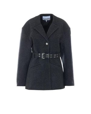 Ganni Peacoat Grigio - Blu
