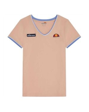 Ellesse T-Shirt Für Damen, V-Ausschnitt (Hellorange) - Natur