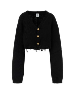 Vetements Schwarzer Alpaka-Mix-Cardigan