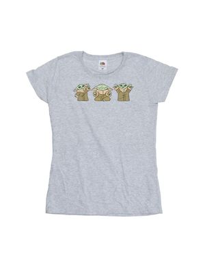 Star Wars "The Mandalorian" T-Shirt Für Damen (Grau) - Blau