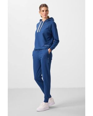 TOMMY LIFE Übergröße Kapuzenpullover Und Hosen-Set - Blau