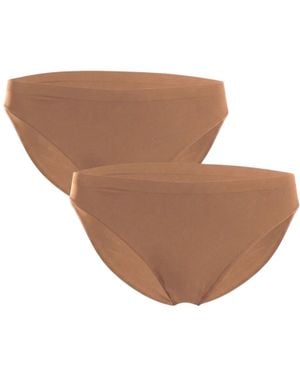 Wolford "Individual" Bikinihöschen Für Damen, Nahtlos (2Er-Pack) (Macchiato Farbe) - Braun