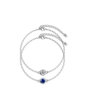Myc Paris Geburtsstein-Armbänder – Kristall Und Blau - Mettallic