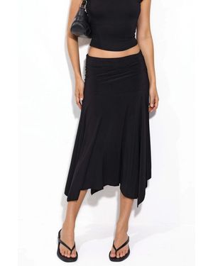 Busem Asymmetrischer Midirock Mit Drapierungsdetail - Schwarz