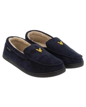 Lyle & Scott Herren Mokassin-Hausschuhe "Aspen" (Marineblau)