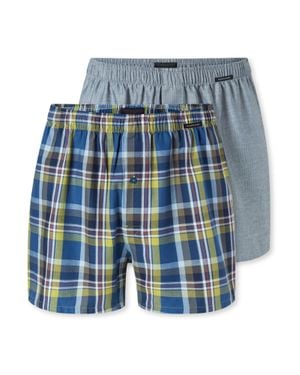 Schiesser Herren Boxer Boxershortsboxershorts, Unterhose, Boxerbriefs - Blau