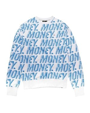 Money "Zoom" Sweatshirt Für Herren/Damen Rundhalsausschnitt, Baumwolle - Blau