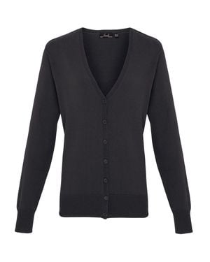 PREMIER Damen Strickweste Mit Knopfleiste (Anthrazit) - Blau