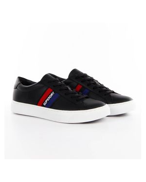 Superdry Vegane Herren-Court-Sneaker - Schwarz