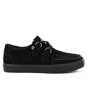 T.U.K. Tuk Pointed Creeper Sneaker Schwarze Wildleder Plateau-Schuhe