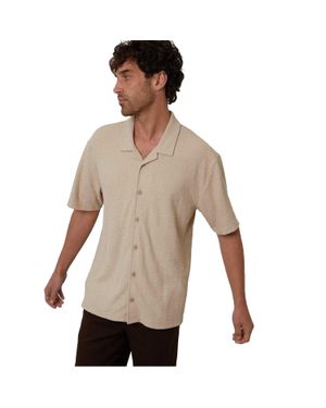 Threadbare "Selkirk" Hemd Für Herren, Leger (Steinfarben) - Natur