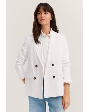 Bugatti Damen Blazer Aus Leinenmischung Mit Reverskragen - Weiß
