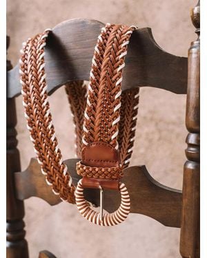 Toni Pons Braided Belt With Round Buckle - Brown