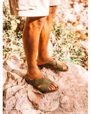 Toni Pons Bio Sandal With Crossed Straps - Green