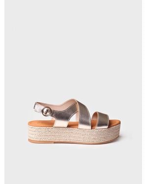 Toni Pons Golden Strappy Platform Sandal - Pink
