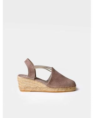 Toni Pons Suede Wedge Espadrille With Elastic Bands - White