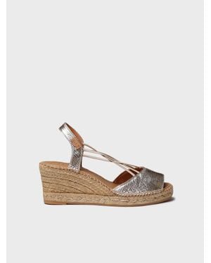 Toni Pons Leather Wedge Espadrille With Elastic Bands - White