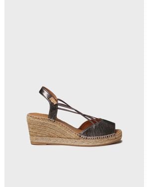 Toni Pons Leather Wedge Espadrille With Elastic Bands - White