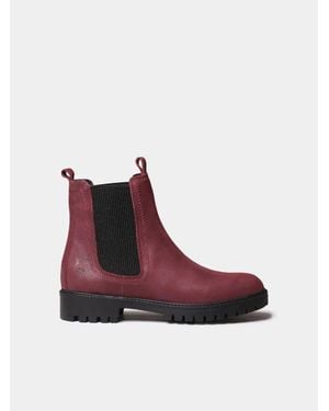 Toni Pons Leather Ankle Boots With Side Elastic - Red