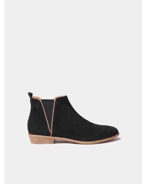 Toni Pons Split Leather Ankle Boot - Black