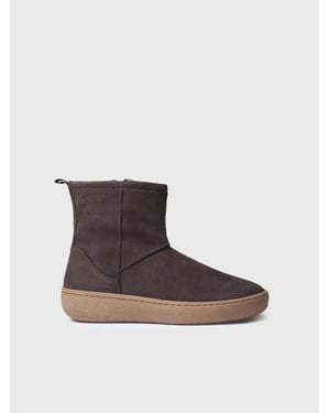 Toni Pons Nubuck Leather Ankle Boot With Side Zip - Brown
