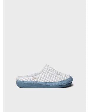 Toni Pons Two-Tone Fabric Slipper For - Blue