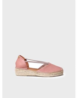 Toni Pons Leather Espadrille With Straps - Pink