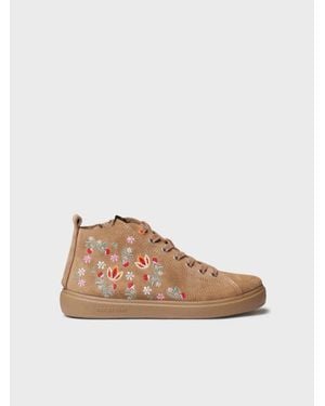 Toni Pons Suede Ankle Boot With Floral Embroidery - Multicolour