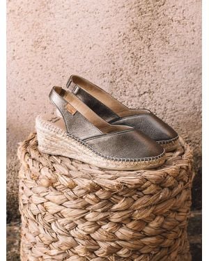 Toni Pons Leather Wedge Espadrille For A Wider Fit - Brown