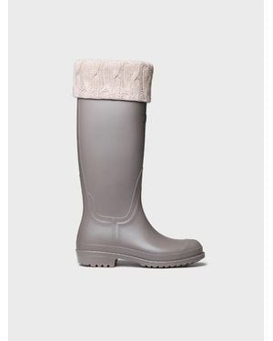 Toni Pons Tall Rain Boot With Knit Sock - White
