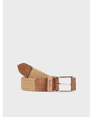 Toni Pons Leather And Fabric Belt - White