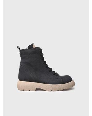 Toni Pons Nubuck Leather Boot With Laces - Blue