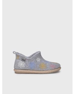 Toni Pons Slipper Abotinada Para Mujer En Fieltro - Azul