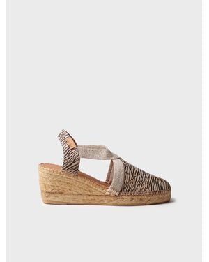 Toni Pons Zebra Print Wedge Espadrille - White