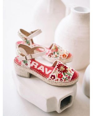 Toni Pons Low-Heel Espadrille With Floral Embroidery - Pink