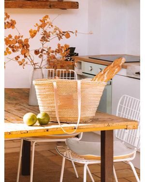 Toni Pons Wicker Basket For With Leather Handles - Natural