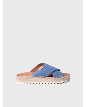 Toni Pons Flat Sandal With Crossed Straps - Blue