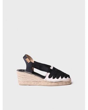 Toni Pons Wedge Cotton Espadrille With Ribbons - Multicolour