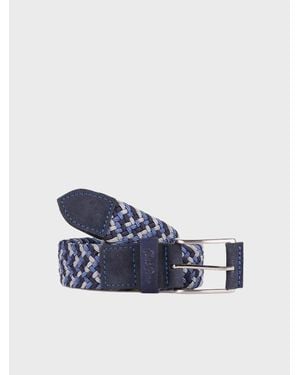 Toni Pons Leather And Fabric Belt - Blue