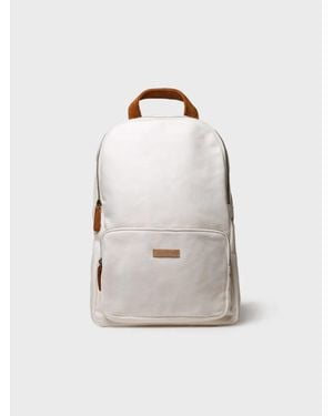 Toni Pons Cotton Backpack With Vegan Suede Straps - White