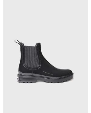 Toni Pons Rain Boot With Contrasting Elastic Panels - Black