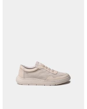 Toni Pons Two-Tone Split Leather Trainer - Natural