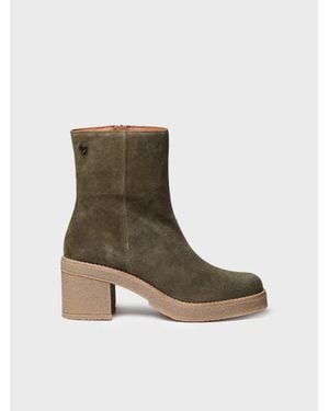 Toni Pons Block-Heel Ankle Boot - Green