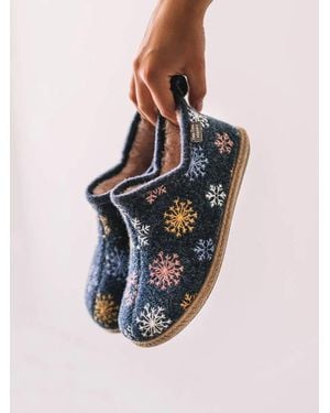 Toni Pons Slipper Abotinada Para Mujer En Fieltro - Azul