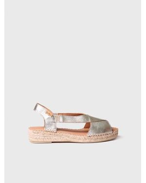 Toni Pons Leather Sandals With Crossed Straps - Natural