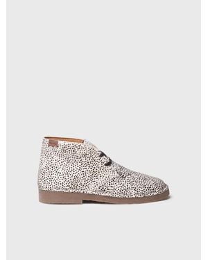 Toni Pons Leather Ankle Boot With Polka Dot Print - White